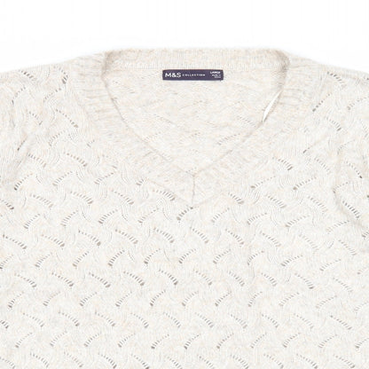 Womens UK Size L Marks and Spencer Beige Pullover Jumper