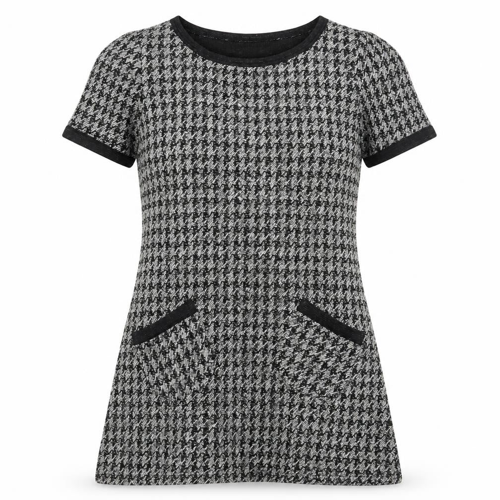 NEXT Womens Black Geometric Acrylic Shift Size 6 Boat Neck Pullover