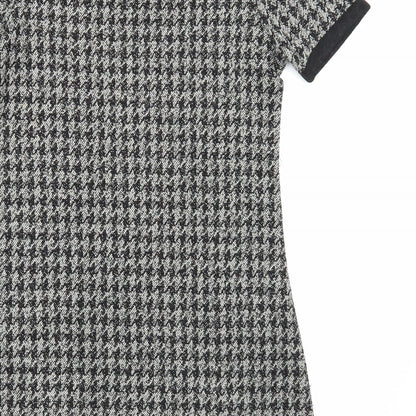 NEXT Womens Black Geometric Acrylic Shift Size 6 Boat Neck Pullover