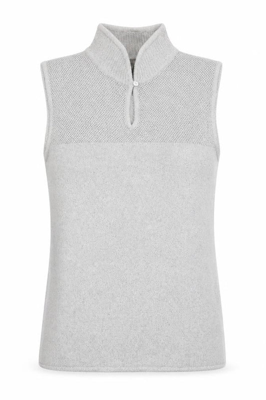 E'sensual Womens Grey Acetate Basic Tank Size M Mock Neck