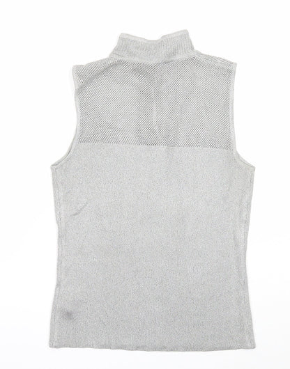 E'sensual Womens Grey Acetate Basic Tank Size M Mock Neck