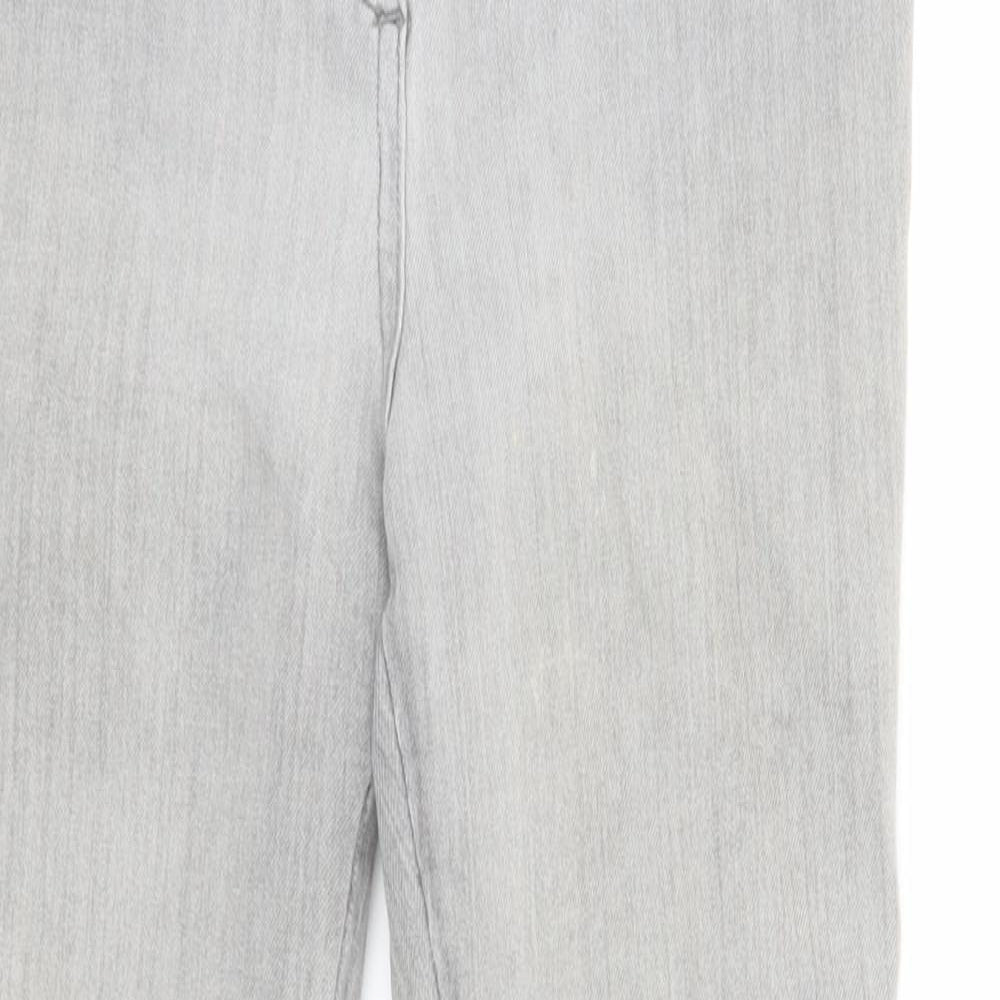 NEXT Womens Grey Cotton Skinny Jeans Size 10 Regular Zip