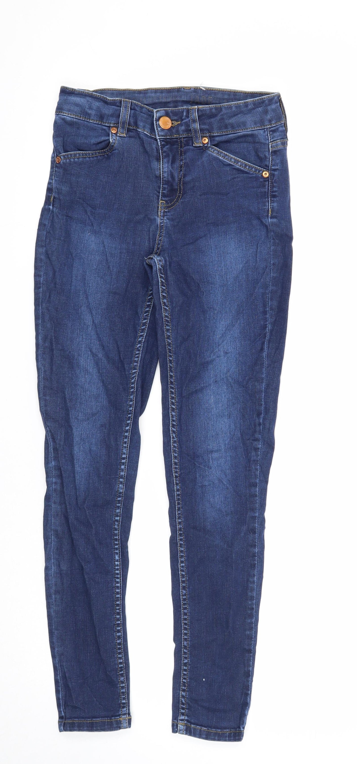 Oasis Womens Blue Cotton Skinny Jeans Size S Regular Zip