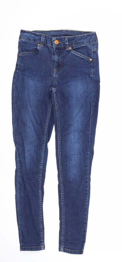 Oasis Womens Blue Cotton Skinny Jeans Size S Regular Zip