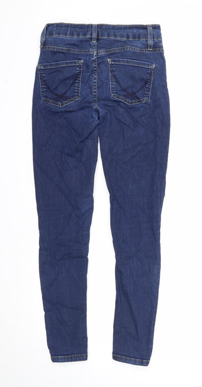 Oasis Womens Blue Cotton Skinny Jeans Size S Regular Zip