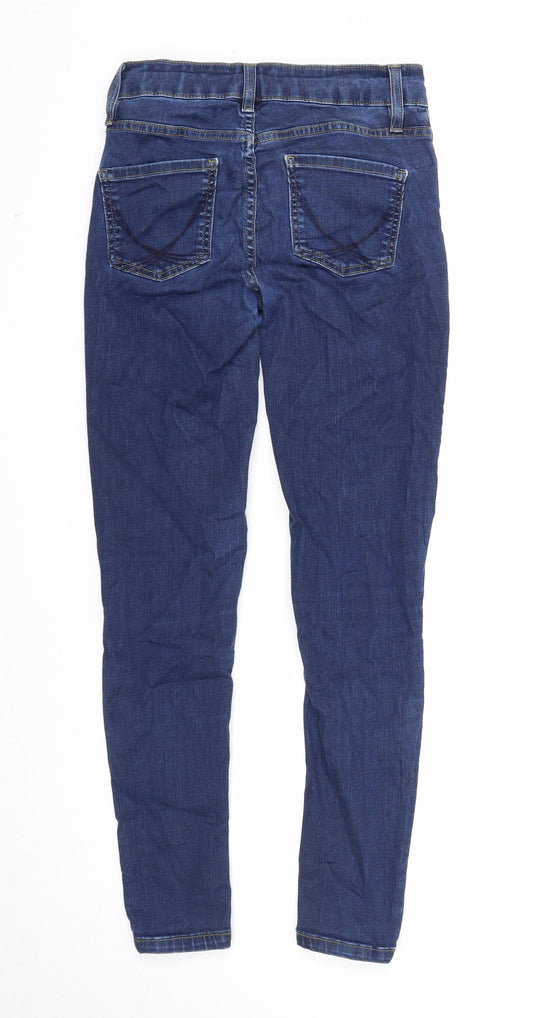 Oasis Womens Blue Cotton Skinny Jeans Size S Regular Zip
