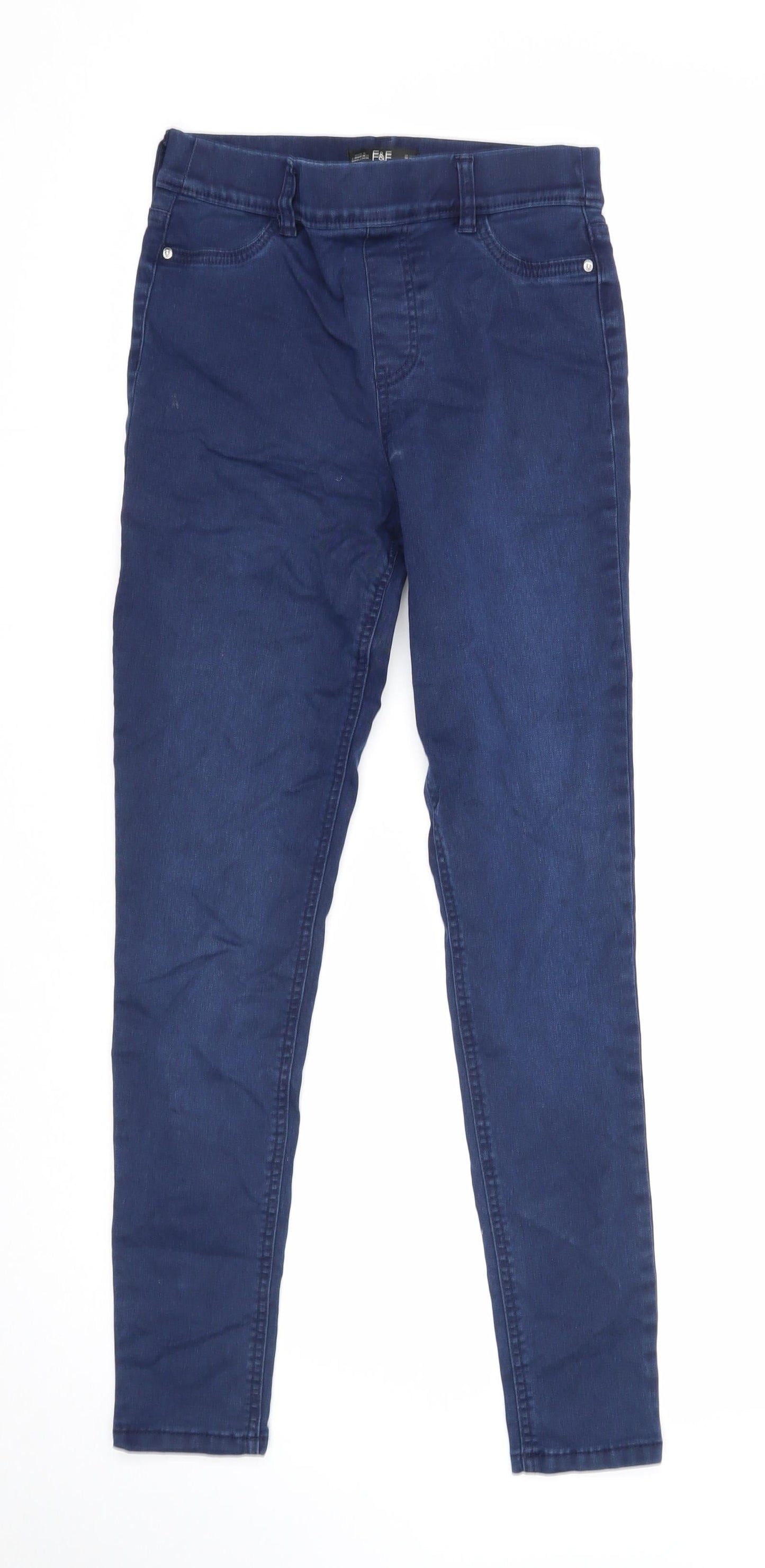 F&F Womens Blue Cotton Skinny Jeans Size 8 Regular