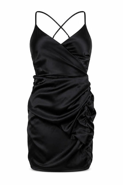 Missguided Womens Black Polyester Bodycon Size 10 V-Neck Zip