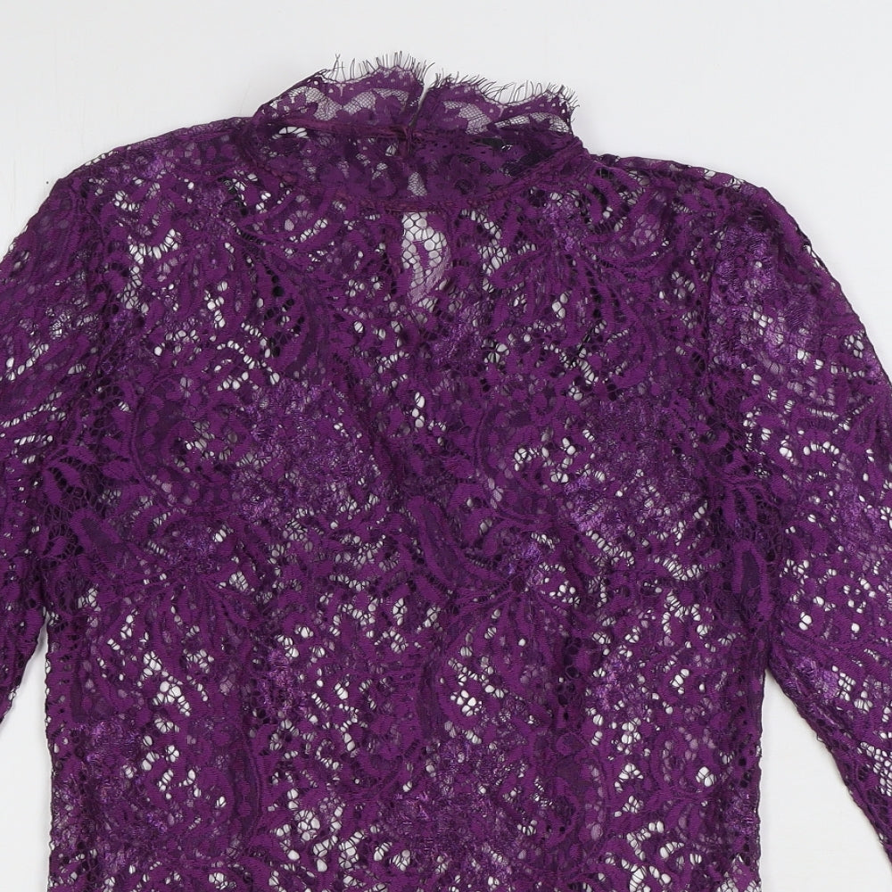 Womens UK Size 4 Missguided Purple Basic Blouse