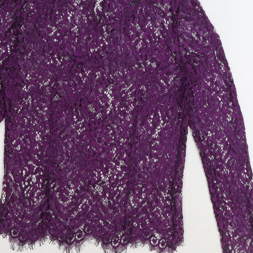 Womens UK Size 4 Missguided Purple Basic Blouse