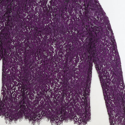 Womens UK Size 4 Missguided Purple Basic Blouse