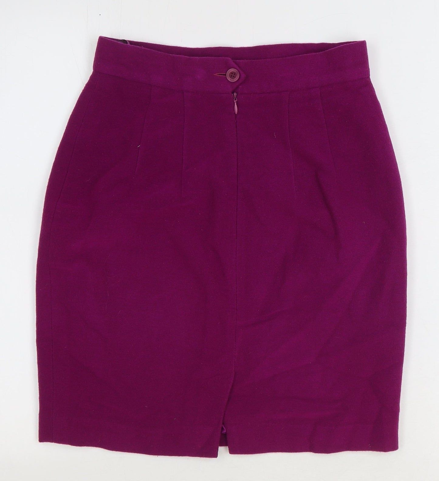 Nic Janik Womens Purple Wool Straight & Pencil Skirt Size 10 Zip
