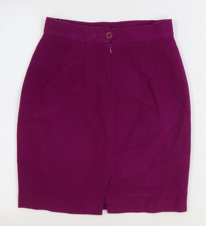 Nic Janik Womens Purple Wool Straight & Pencil Skirt Size 10 Zip