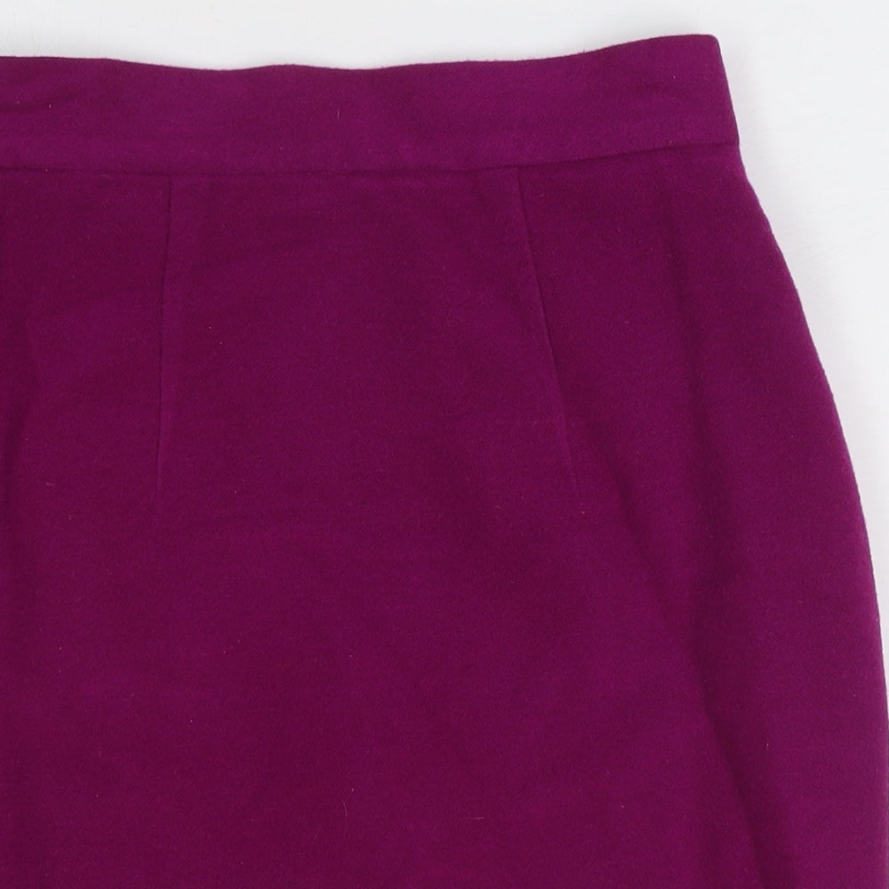 Nic Janik Womens Purple Wool Straight & Pencil Skirt Size 10 Zip