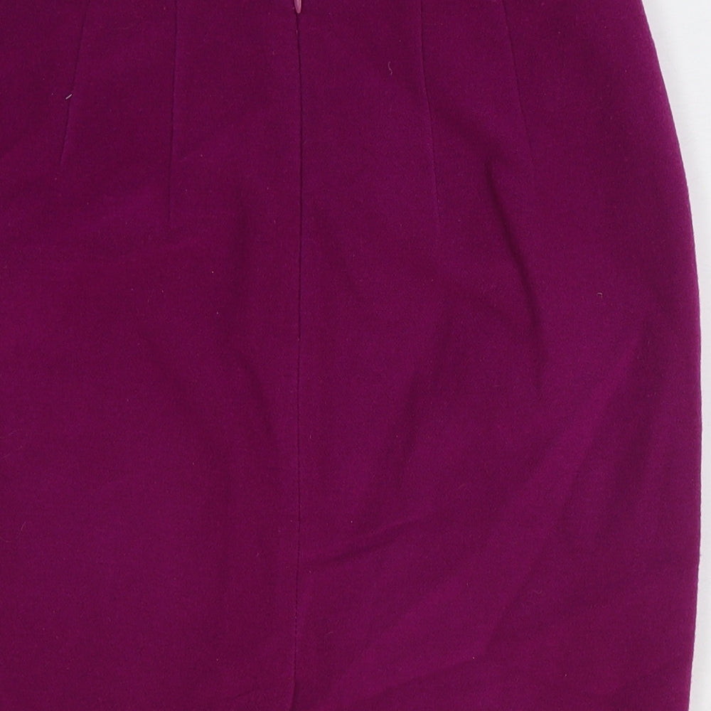 Nic Janik Womens Purple Wool Straight & Pencil Skirt Size 10 Zip
