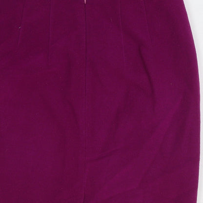 Nic Janik Womens Purple Wool Straight & Pencil Skirt Size 10 Zip