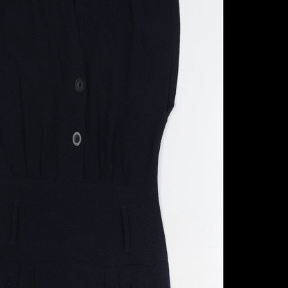 VILA Womens Blue Polyester Shift Size M V-Neck Pullover