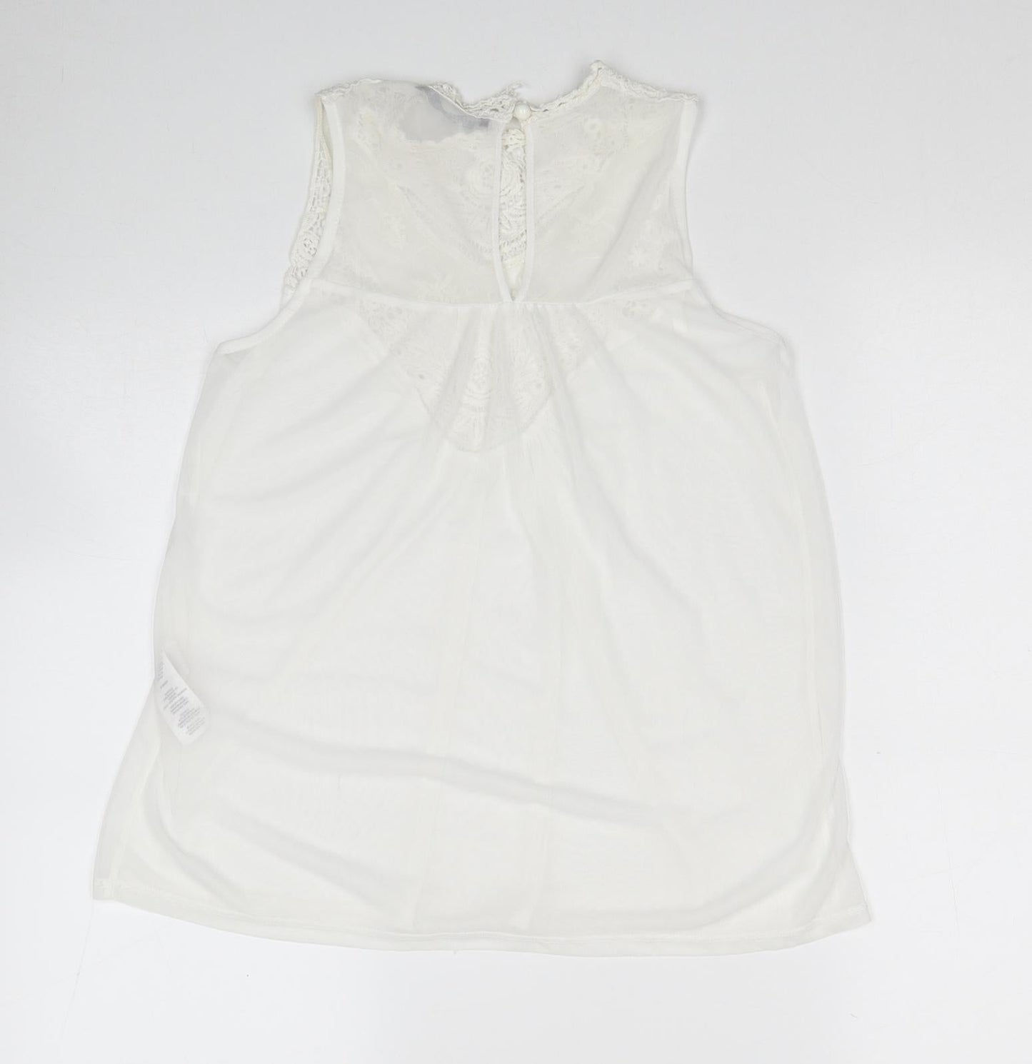 Atmosphere Womens White Polyester Basic Tank Size 8 Scoop Neck