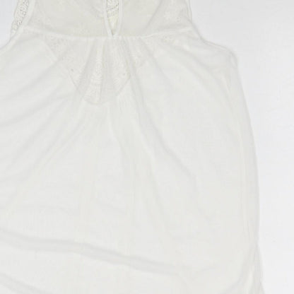 Atmosphere Womens White Polyester Basic Tank Size 8 Scoop Neck