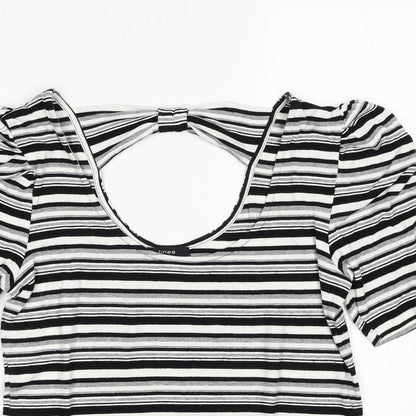 Womens UK Size M Linea Black Basic T-Shirt