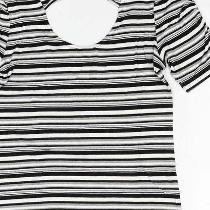 Womens UK Size M Linea Black Basic T-Shirt