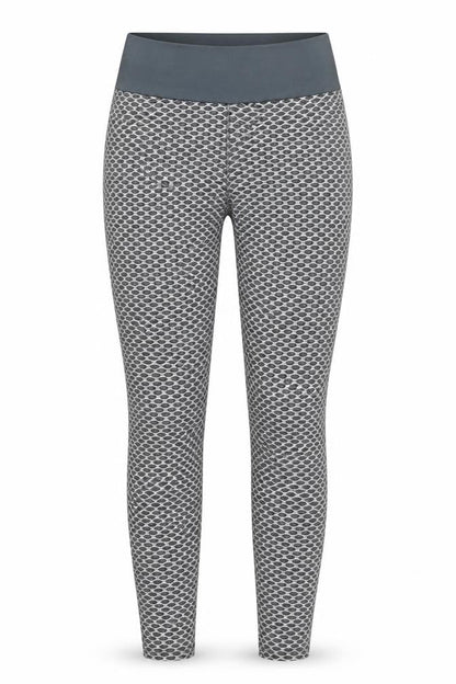 Preworn Womens Grey Geometric Polyester Compression Leggings Size S Regular Pullover