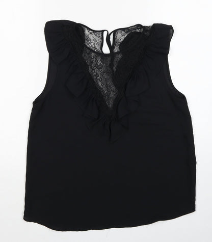 Womens UK Size M Zara Black Basic Blouse