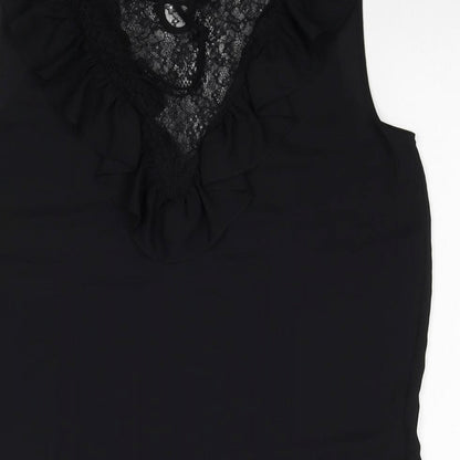 Womens UK Size M Zara Black Basic Blouse