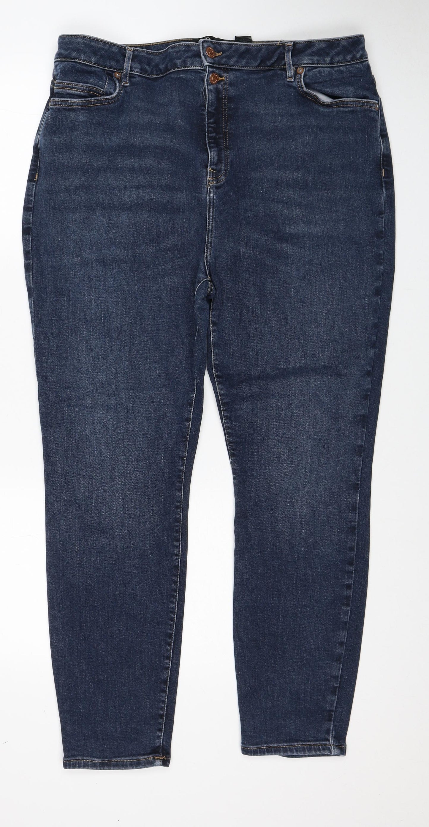 OWN. Womens Blue Cotton Skinny Jeans Size 38 in L30 in Regular Zip