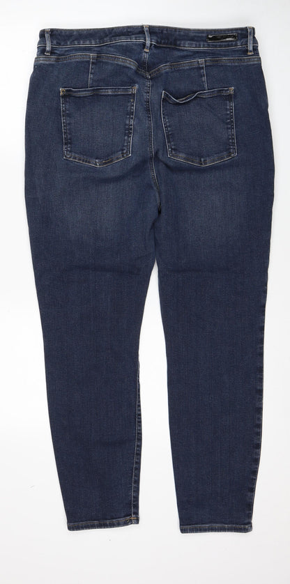 OWN. Womens Blue Cotton Skinny Jeans Size 38 in L30 in Regular Zip