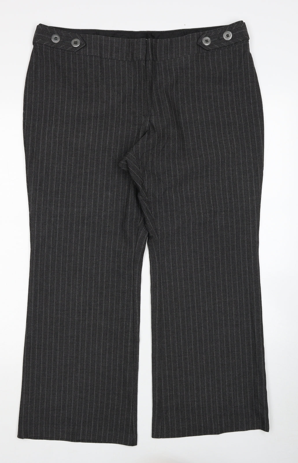 Womens UK Size 18 Marks and Spencer Regular Fit Dress Pants Grey Trousers