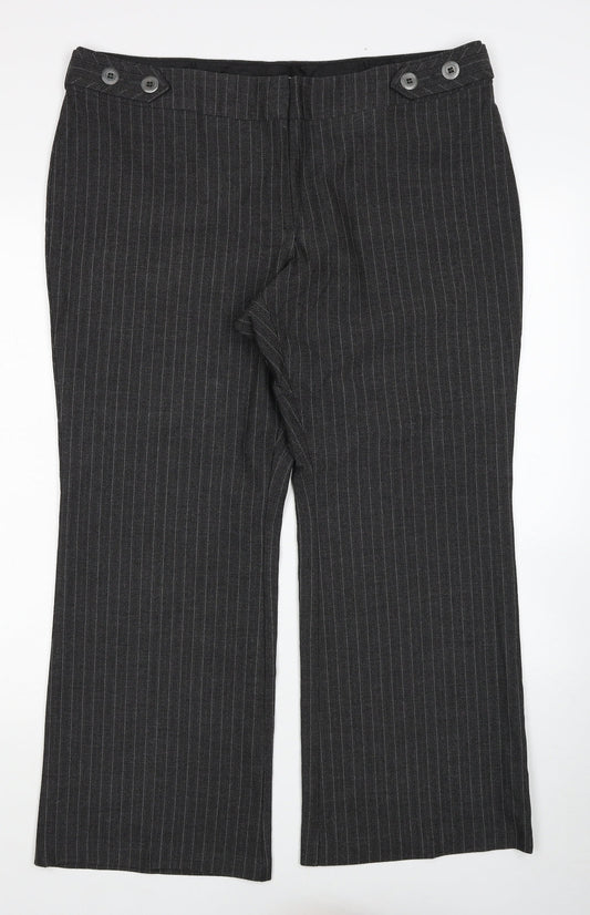 Womens UK Size 18 Marks and Spencer Regular Fit Dress Pants Grey Trousers
