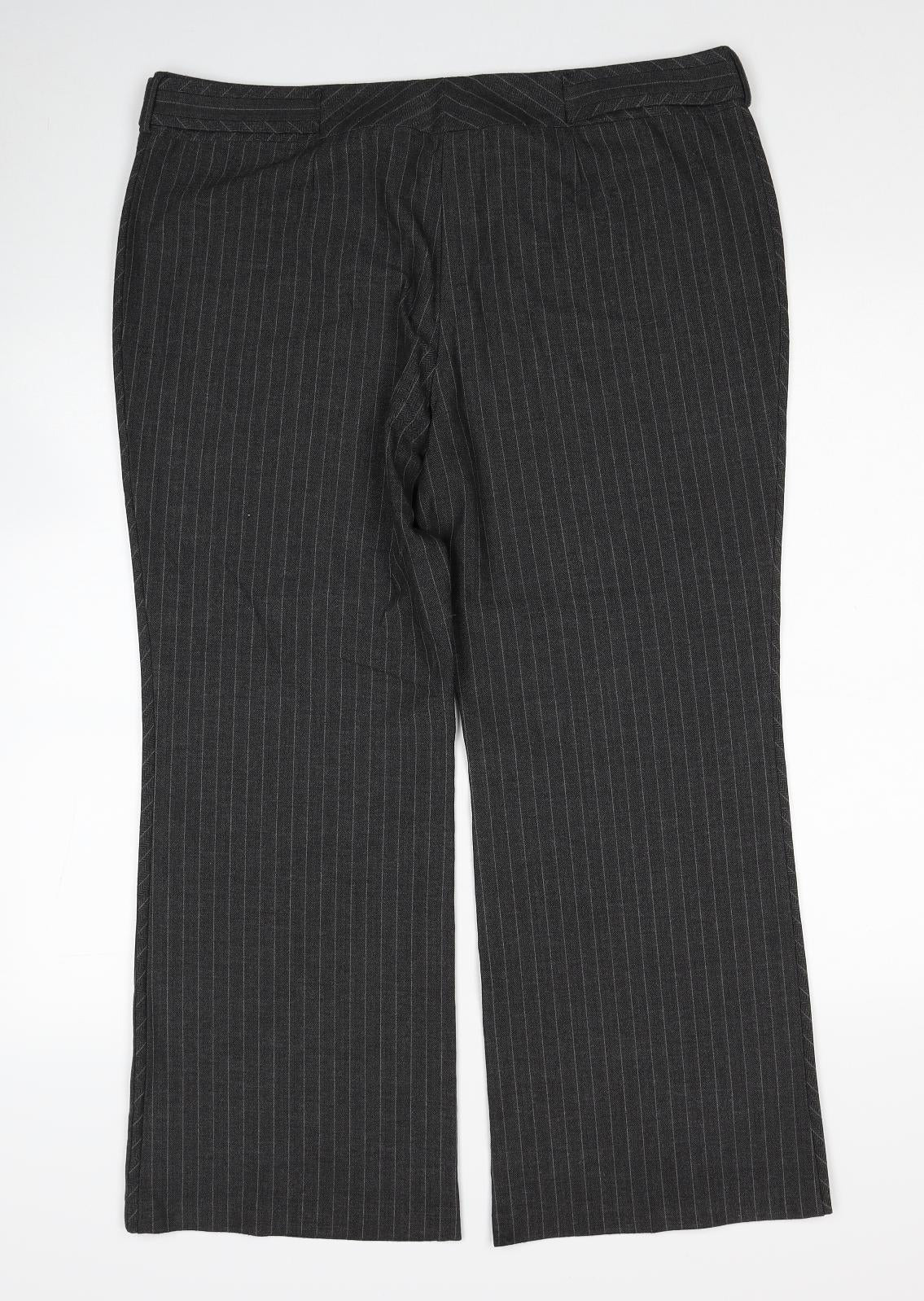 Womens UK Size 18 Marks and Spencer Regular Fit Dress Pants Grey Trousers