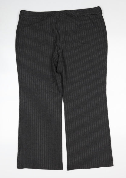 Womens UK Size 18 Marks and Spencer Regular Fit Dress Pants Grey Trousers
