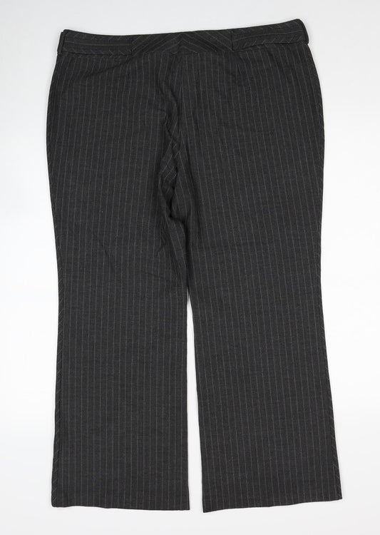 Womens UK Size 18 Marks and Spencer Regular Fit Dress Pants Grey Trousers