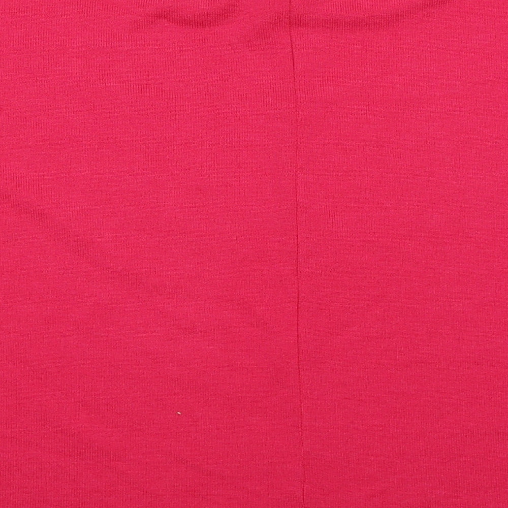 George Womens Pink Polyester Basic T-Shirt Size 14 Round Neck