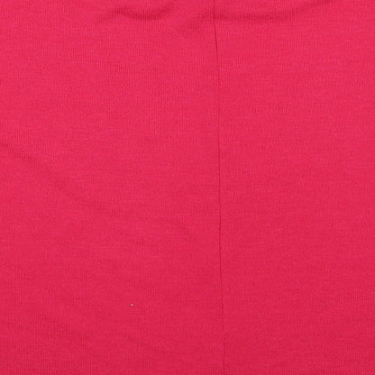 George Womens Pink Polyester Basic T-Shirt Size 14 Round Neck