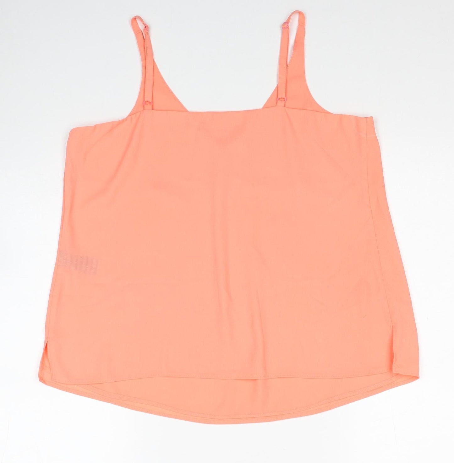 F&F Womens Pink Polyester Basic Tank Size 12 V-Neck