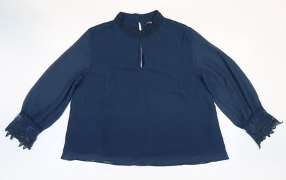 Womens UK Size 16 Limited Edition Blue Basic Blouse