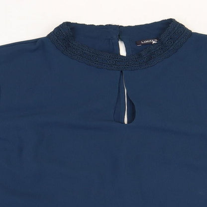 Womens UK Size 16 Limited Edition Blue Basic Blouse