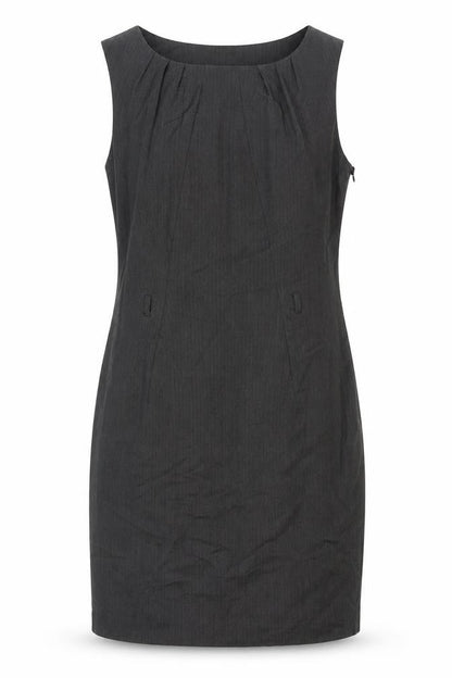 NEXT Womens Grey Polyester Pencil Dress Size M Boat Neck Zip - Pleat Detail