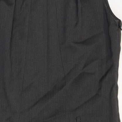 NEXT Womens Grey Polyester Pencil Dress Size M Boat Neck Zip - Pleat Detail