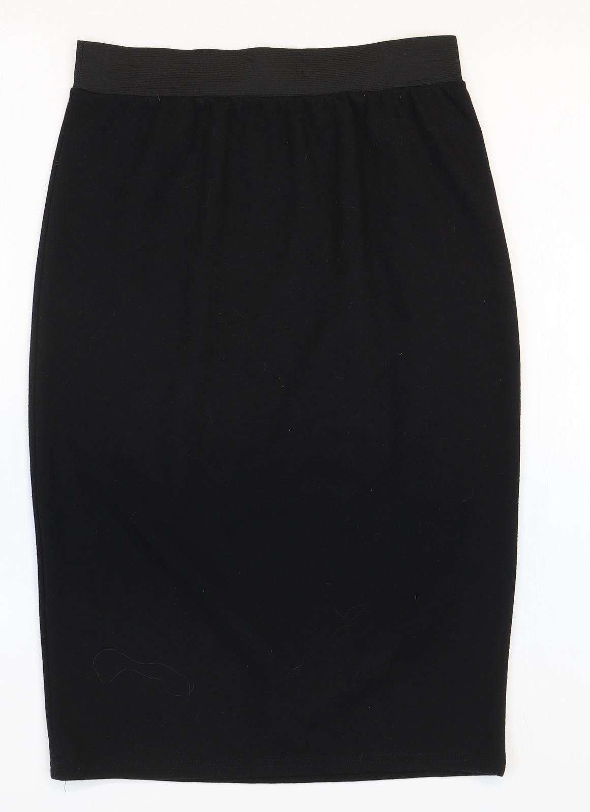 Miss Faceless Womens Black Polyester Straight & Pencil Skirt Size M