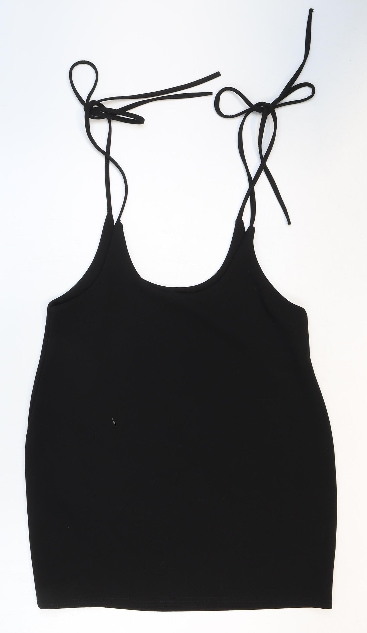 Womens UK Size 14 Preworn Black Basic Tank