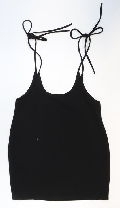 Womens UK Size 14 Preworn Black Basic Tank