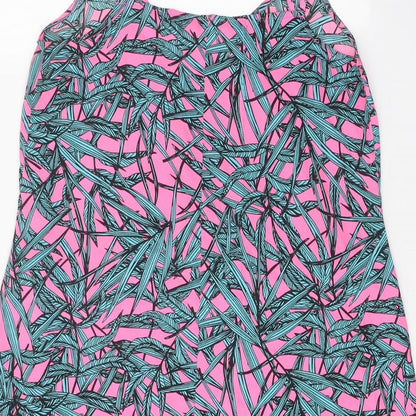 PEP&CO Womens Pink Geometric Polyester Mini Size 14 V-Neck Pullover