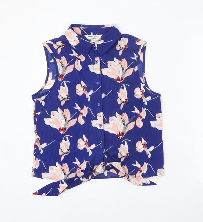 Womens UK Size S Brave Soul Blue Basic Button-Up