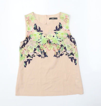 Womens UK Size 8 Oasis Beige Basic Blouse