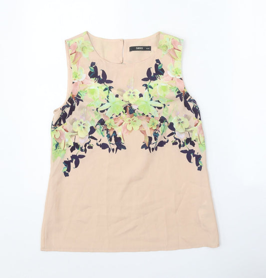 Womens UK Size 8 Oasis Beige Basic Blouse