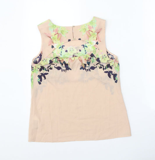 Womens UK Size 8 Oasis Beige Basic Blouse